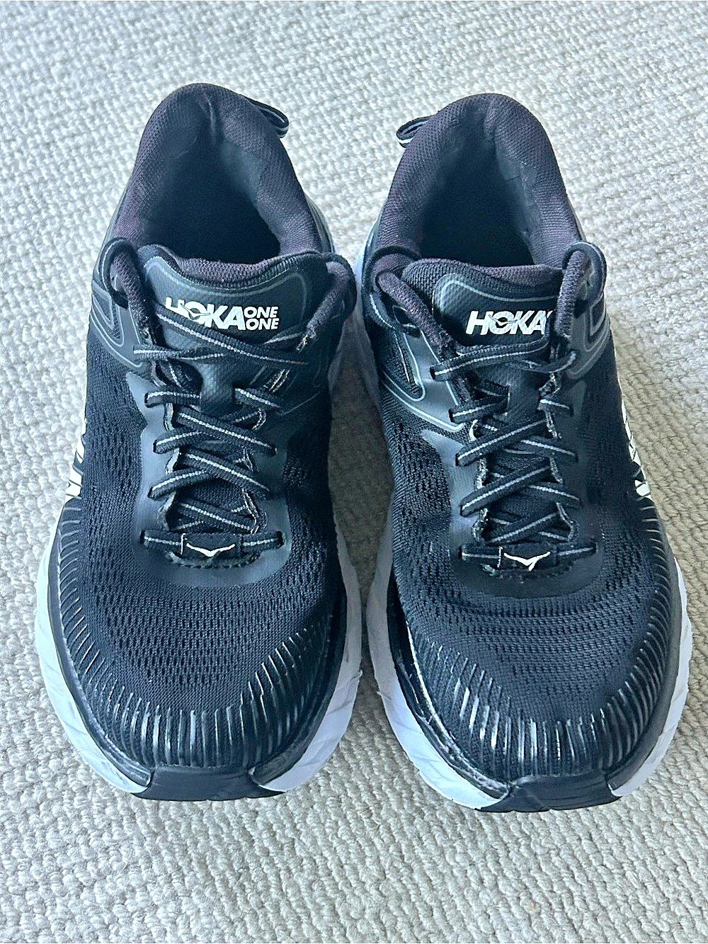 Hoka Bondi 7 Women's Athletic Shoes Black & White US 7.5